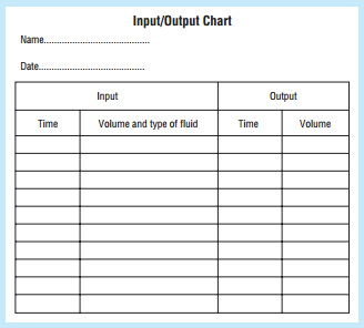 Fluid Input Output Chart